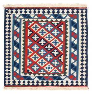 Kelim Teppich - Oriental 103 x 100 cm - dunkelblau