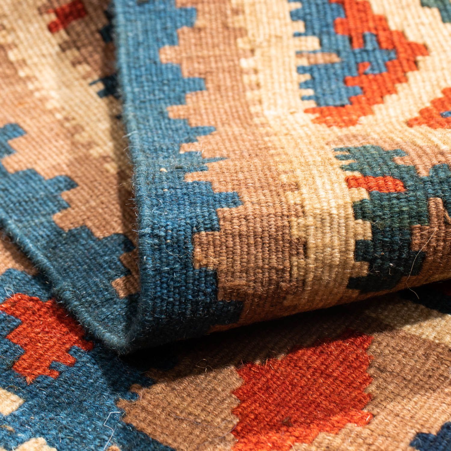 Kelim Teppich - Oriental 102 x 100 cm - blau