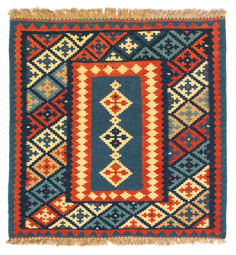 Kelim Teppich - Oriental 100 x 100 cm - dunkelblau