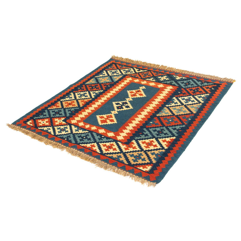 Kelim Teppich - Oriental 100 x 100 cm - dunkelblau