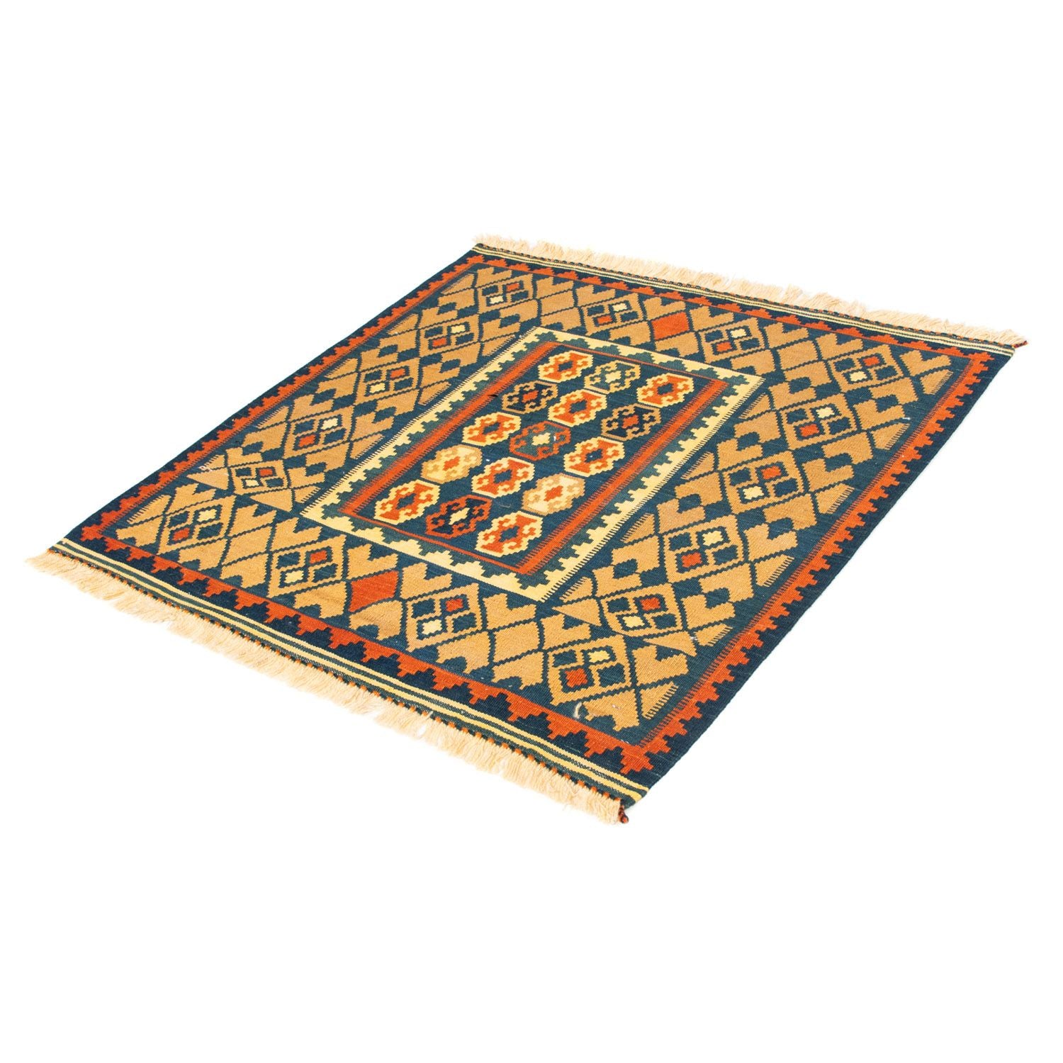 Kelim Teppich - Oriental 100 x 98 cm - dunkelblau