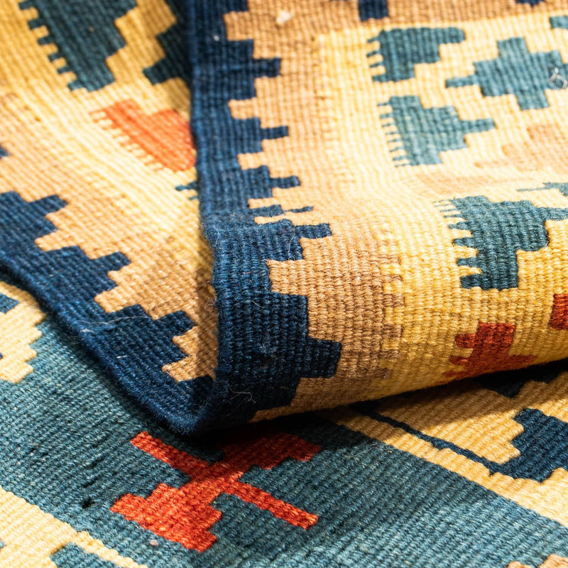 Kelim Teppich - Oriental 101 x 95 cm - gold