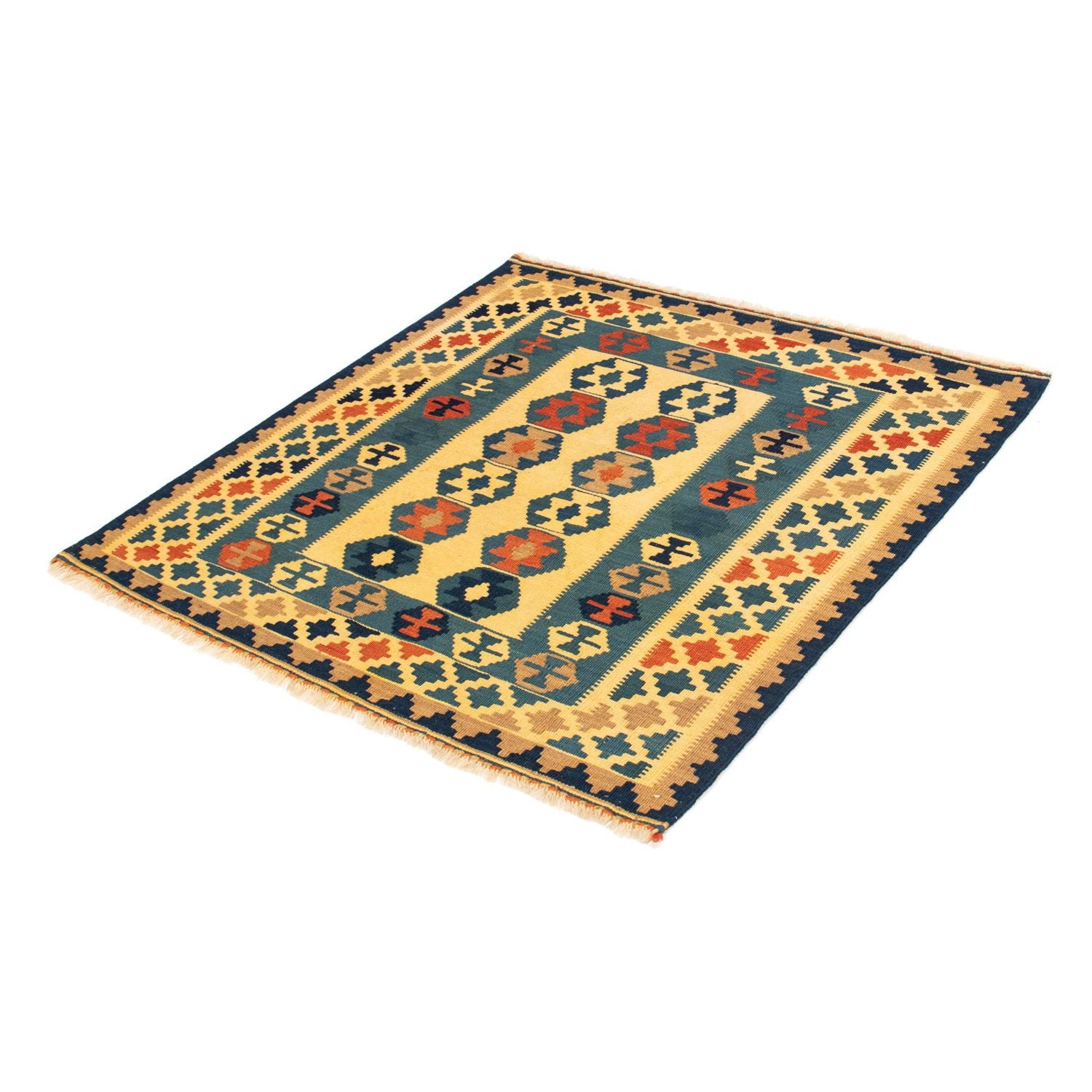 Kelim Teppich - Oriental 101 x 95 cm - gold