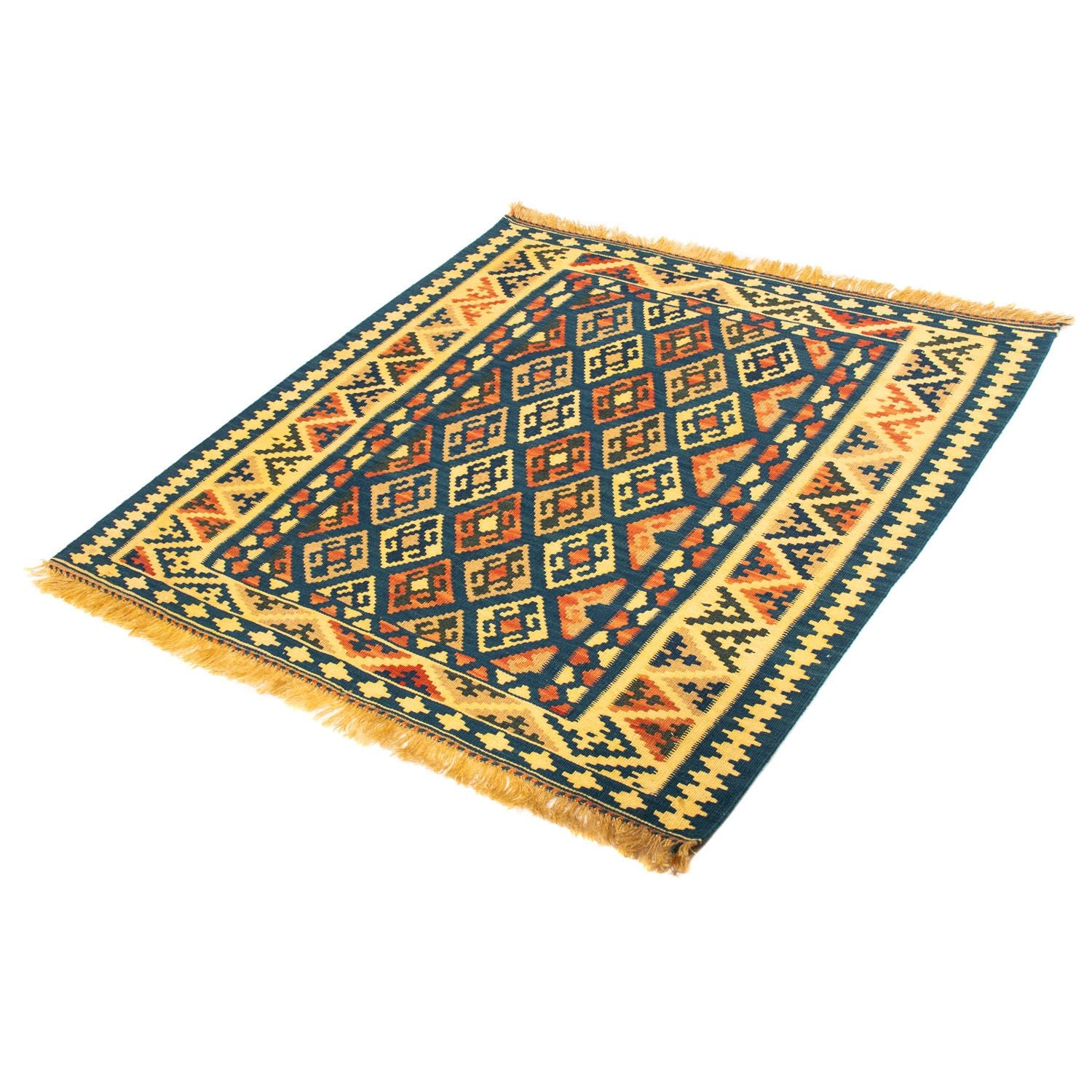 Kelim Teppich - Oriental 107 x 100 cm - dunkelblau