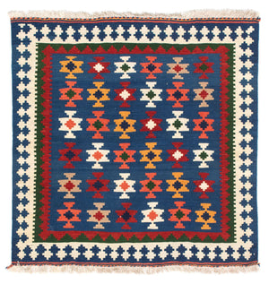 Kelim Teppich - Oriental 104 x 100 cm - dunkelblau