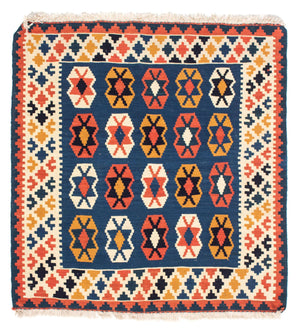 Kelim Teppich - Oriental 103 x 100 cm - dunkelblau