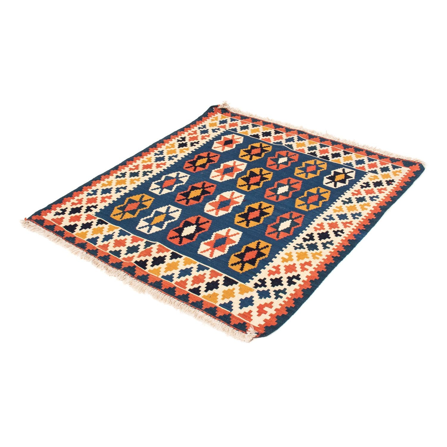 Kelim Teppich - Oriental 103 x 100 cm - dunkelblau