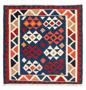 Kelim Teppich - Oriental 103 x 100 cm - dunkelblau