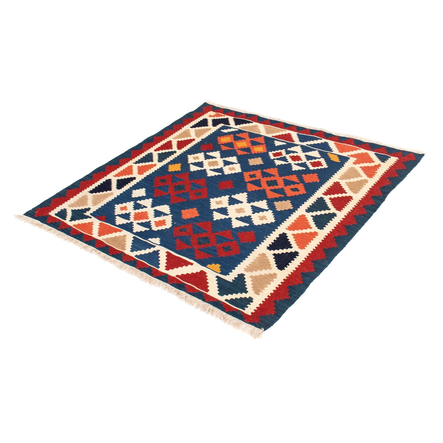 Kelim Teppich - Oriental 103 x 100 cm - dunkelblau