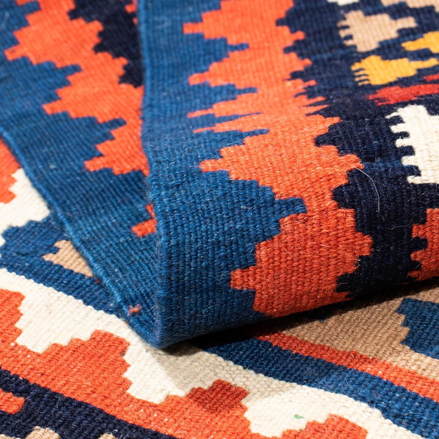 Kelim Teppich - Oriental 102 x 100 cm - blau