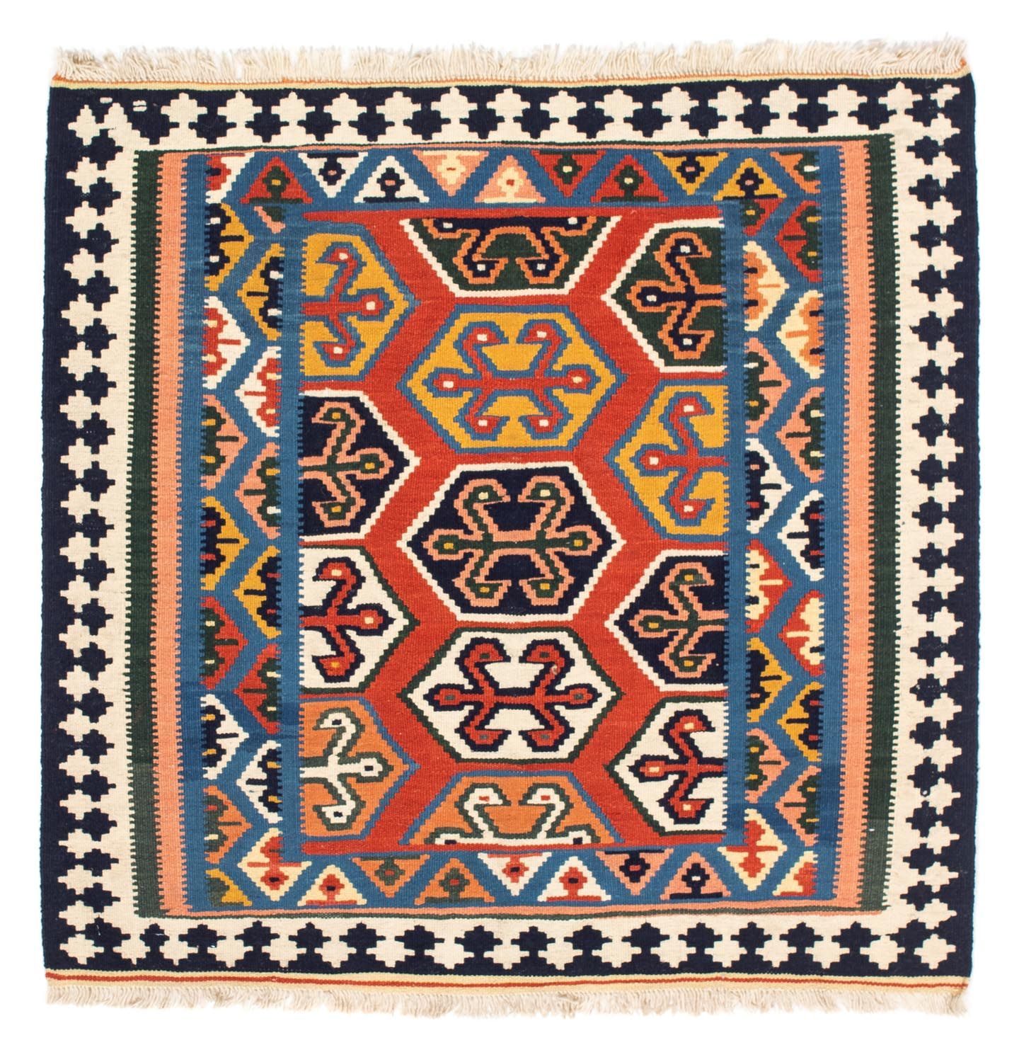 Kelim Teppich - Oriental 105 x 103 cm - rot