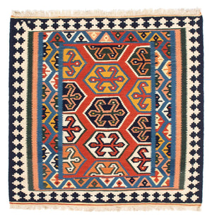 Kelim Teppich - Oriental 105 x 103 cm - rot