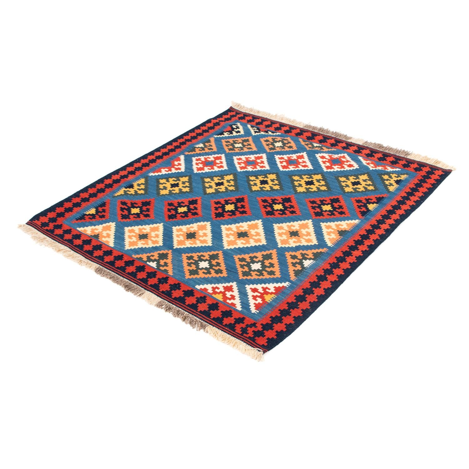 Kelim Teppich - Oriental 110 x 107 cm - blau