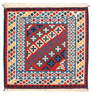Kelim Teppich - Oriental 105 x 103 cm - rot