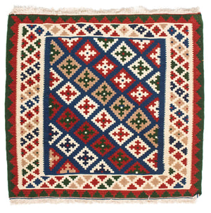 Kelim Teppich - Oriental 103 x 100 cm - dunkelblau