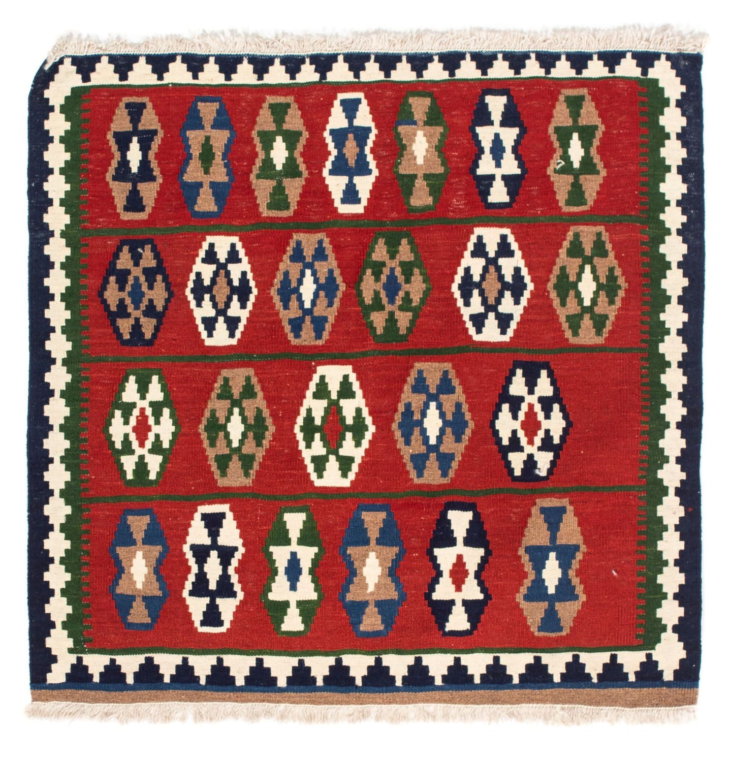 Kelim Teppich - Oriental 100 x 98 cm - dunkelrot