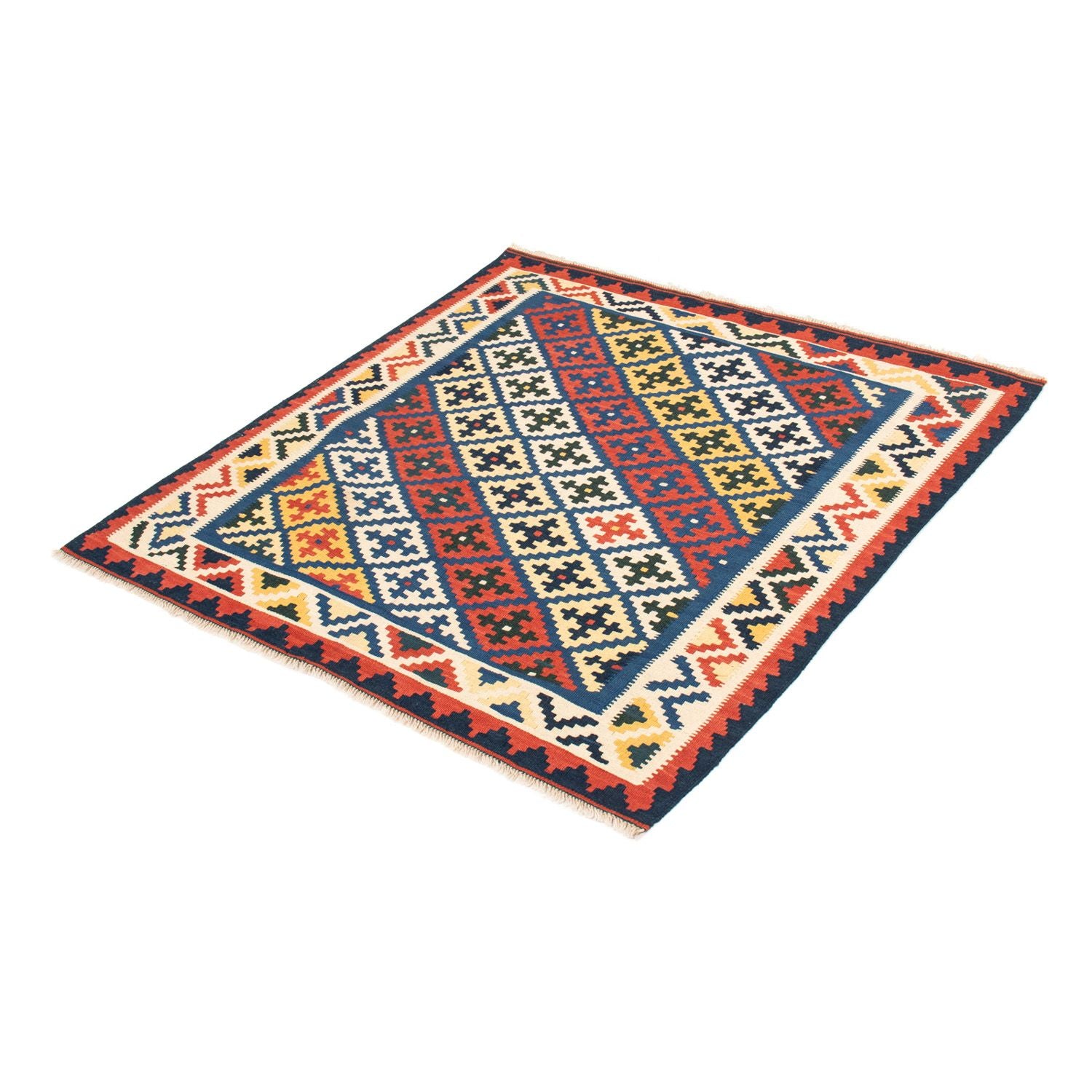 Kelim Teppich - Oriental 104 x 102 cm - blau