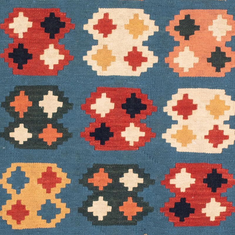 Kelim Teppich - Oriental 107 x 101 cm - seeblau
