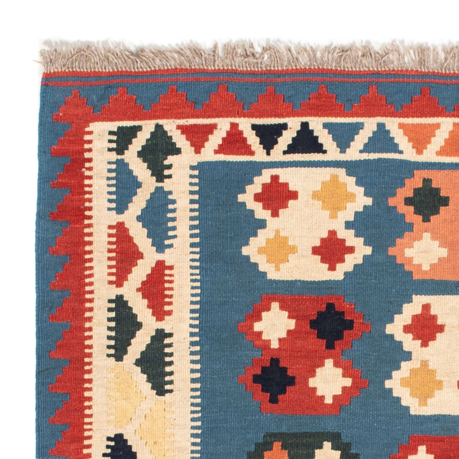 Kelim Teppich - Oriental 107 x 101 cm - seeblau