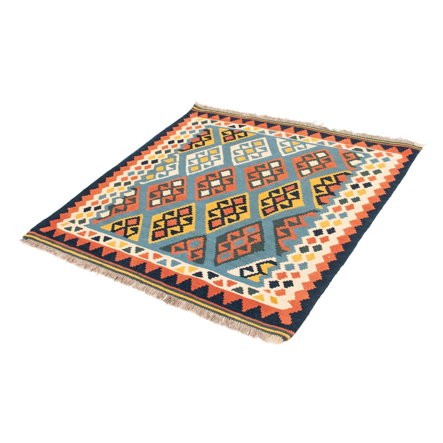 Kelim Teppich - Oriental 100 x 98 cm - hellblau