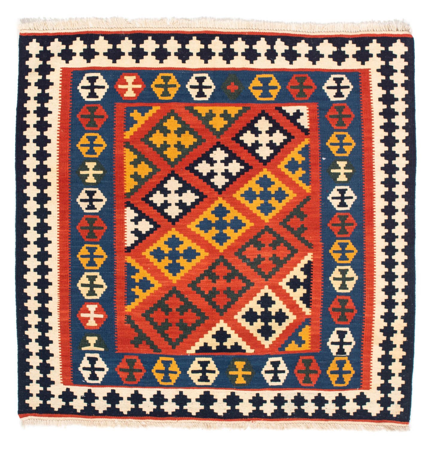 Kelim Teppich - Oriental 107 x 105 cm - rot