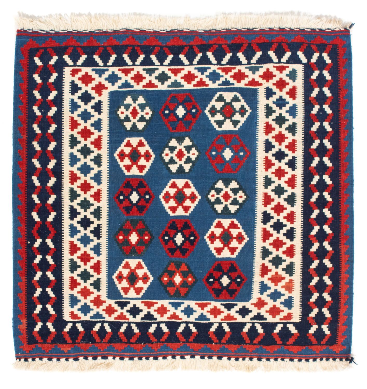 Kelim Teppich - Oriental 102 x 100 cm - blau