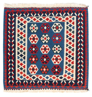 Kelim Teppich - Oriental 102 x 100 cm - blau