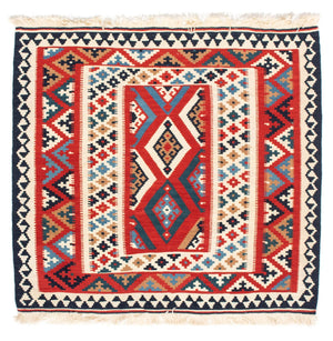 Kelim Teppich - Oriental 108 x 105 cm - rot
