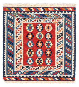 Kelim Teppich - Oriental 110 x 105 cm - blau
