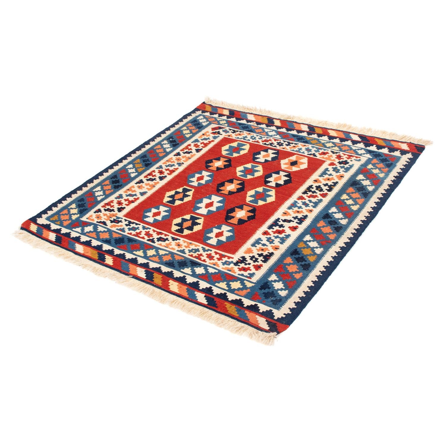 Kelim Teppich - Oriental 110 x 105 cm - blau