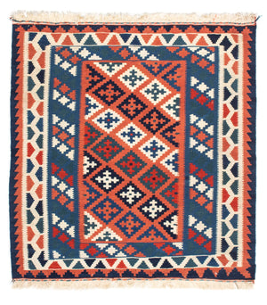 Kelim Teppich - Oriental 100 x 96 cm - blau