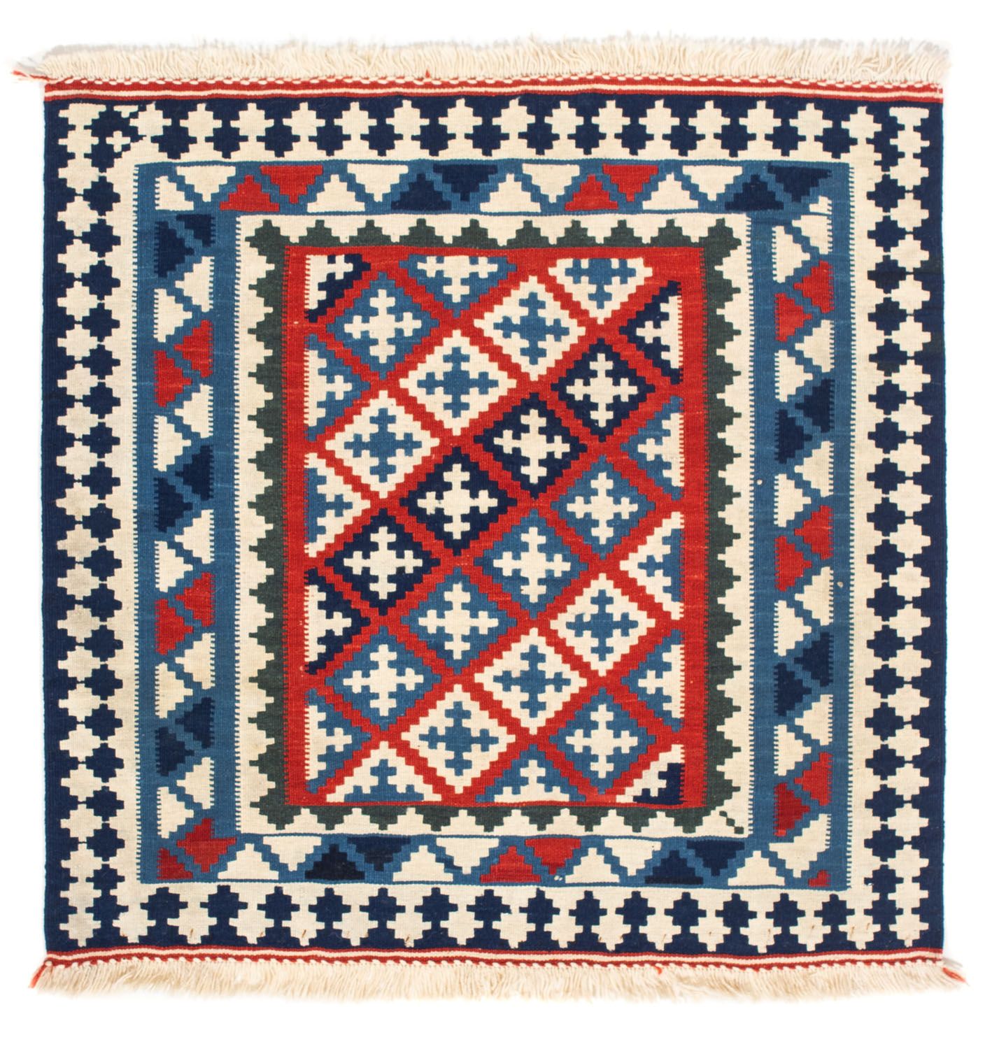 Kelim Teppich - Oriental 100 x 100 cm - blau