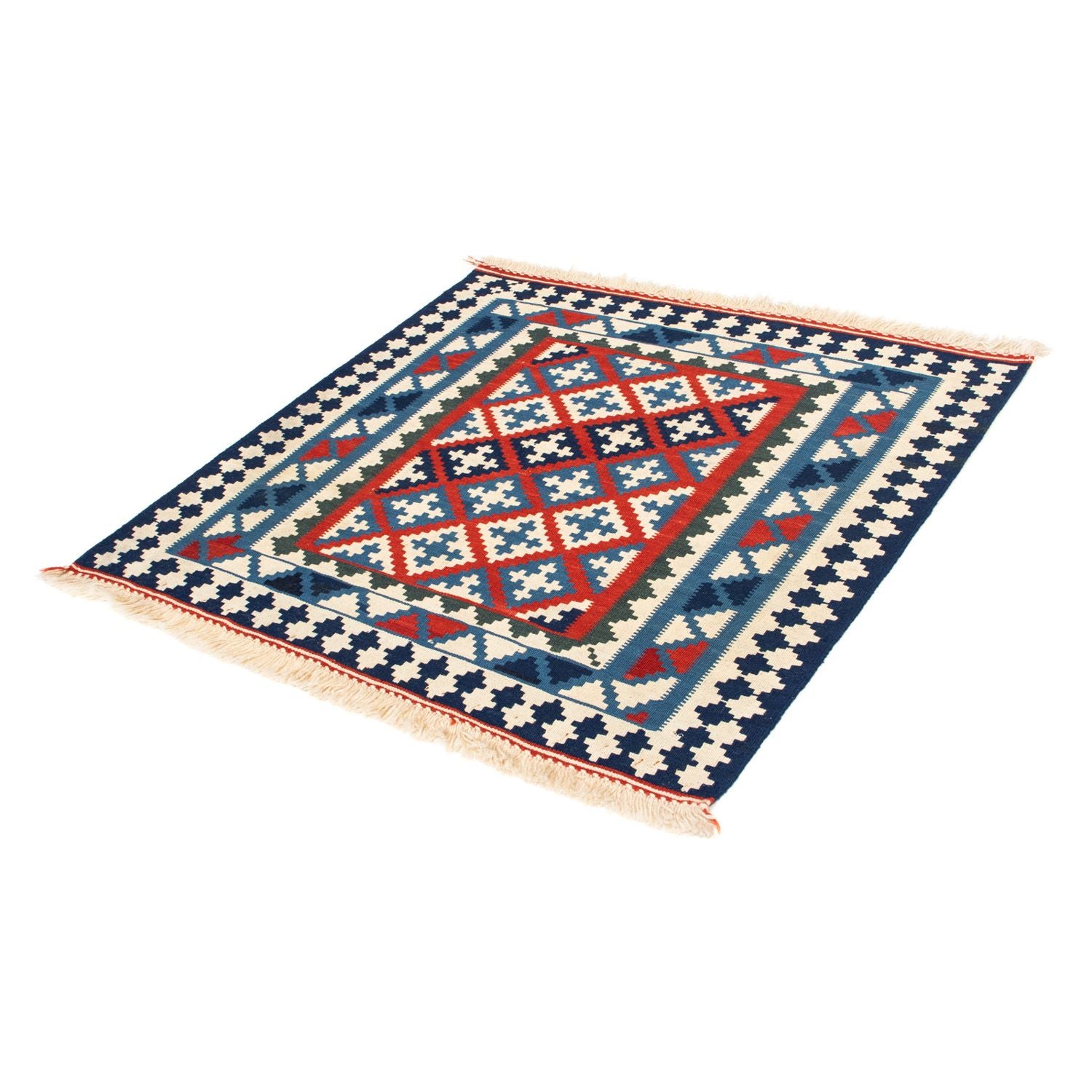 Kelim Teppich - Oriental 100 x 100 cm - blau