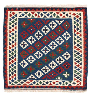 Kelim Teppich - Oriental 100 x 100 cm - dunkelblau