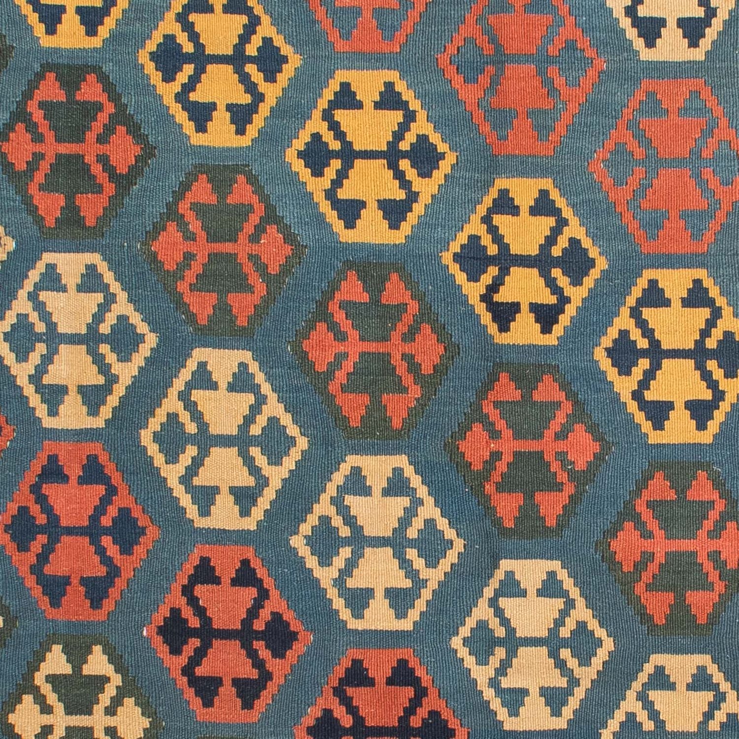 Kelim Teppich - Oriental 212 x 198 cm - blau