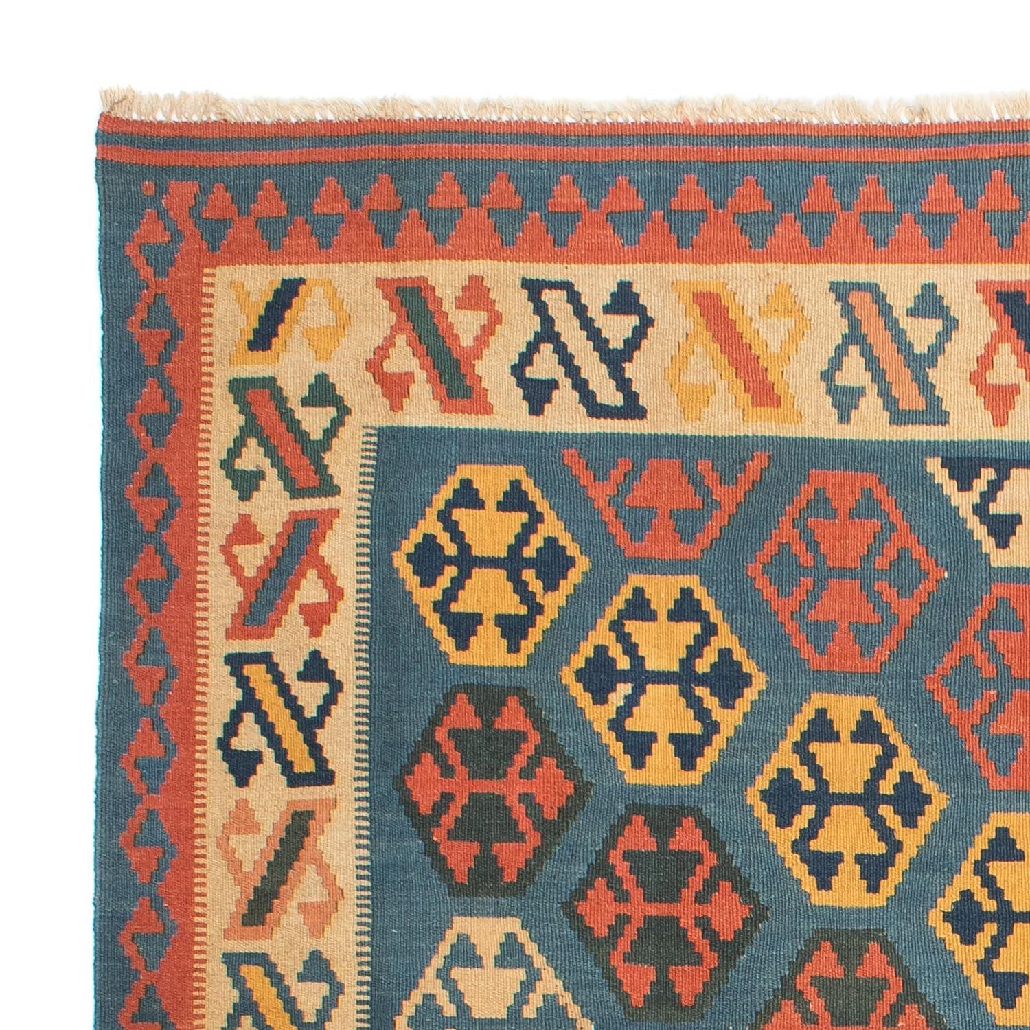 Kelim Teppich - Oriental 212 x 198 cm - blau