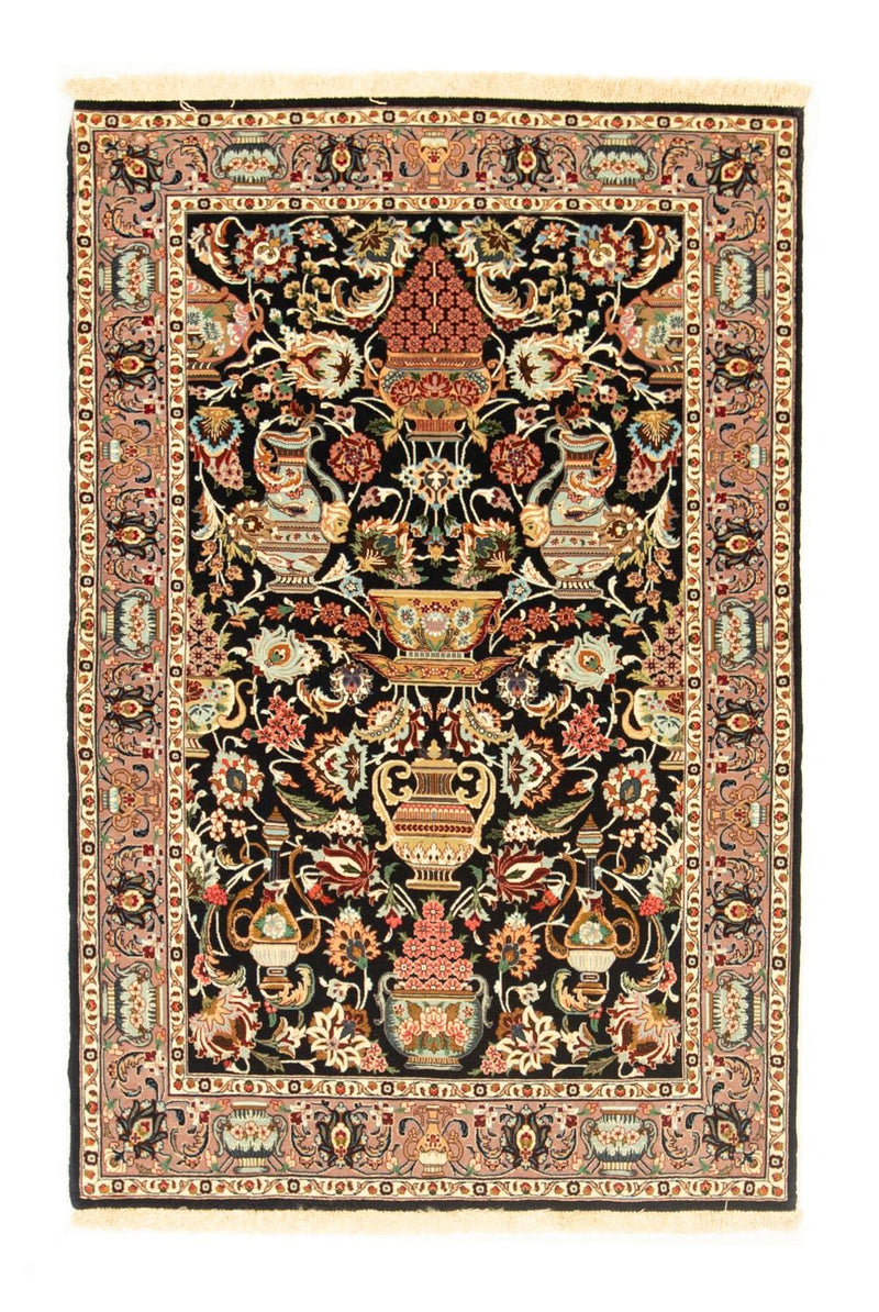Perserteppich - Ghom 157 x 102 cm - schwarz