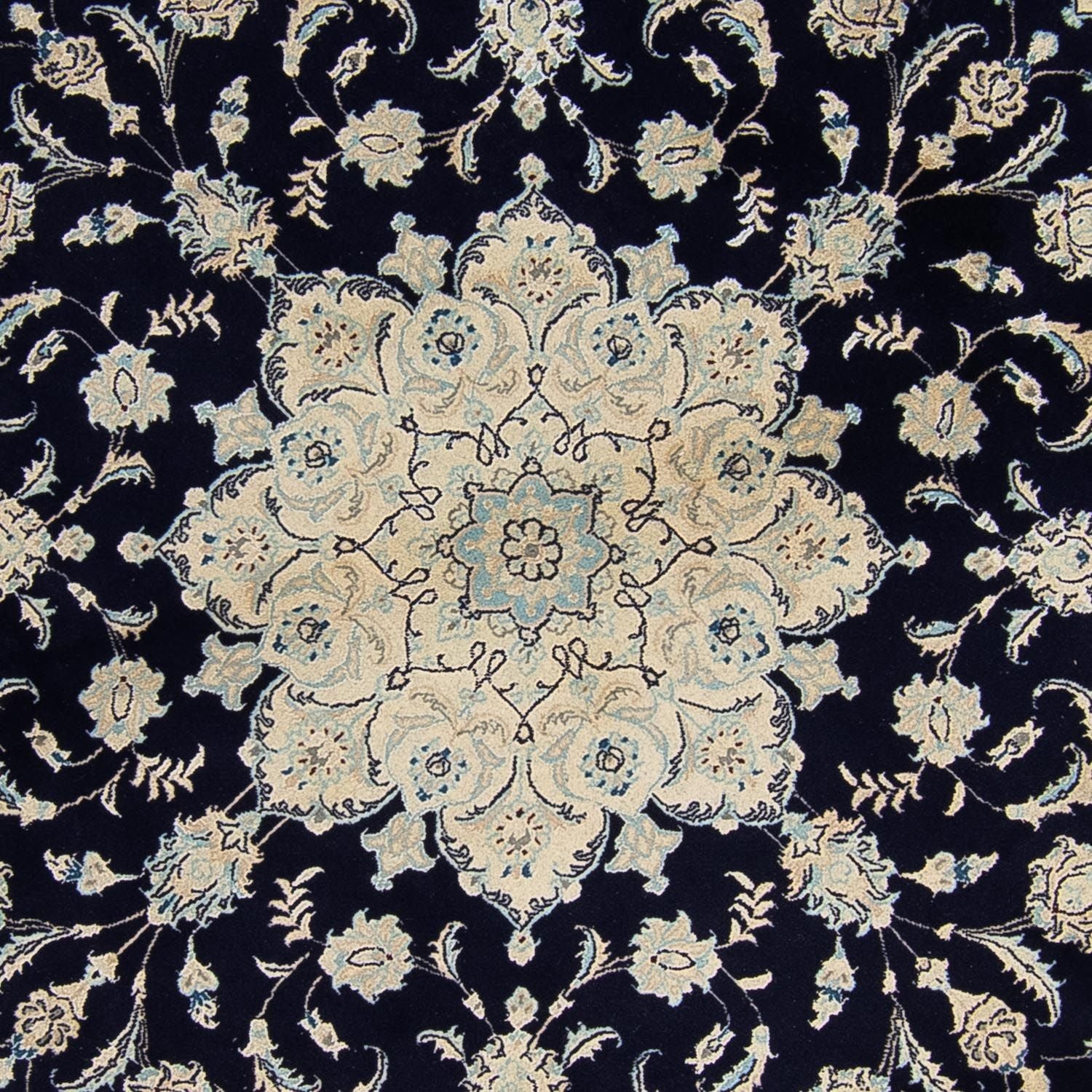 Perserteppich - Nain 300 x 300 cm - dunkelblau