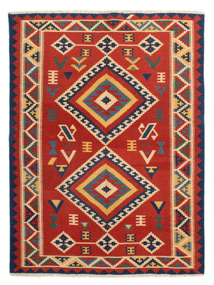Kelim Teppich - Oriental 217 x 160 cm - dunkelrot