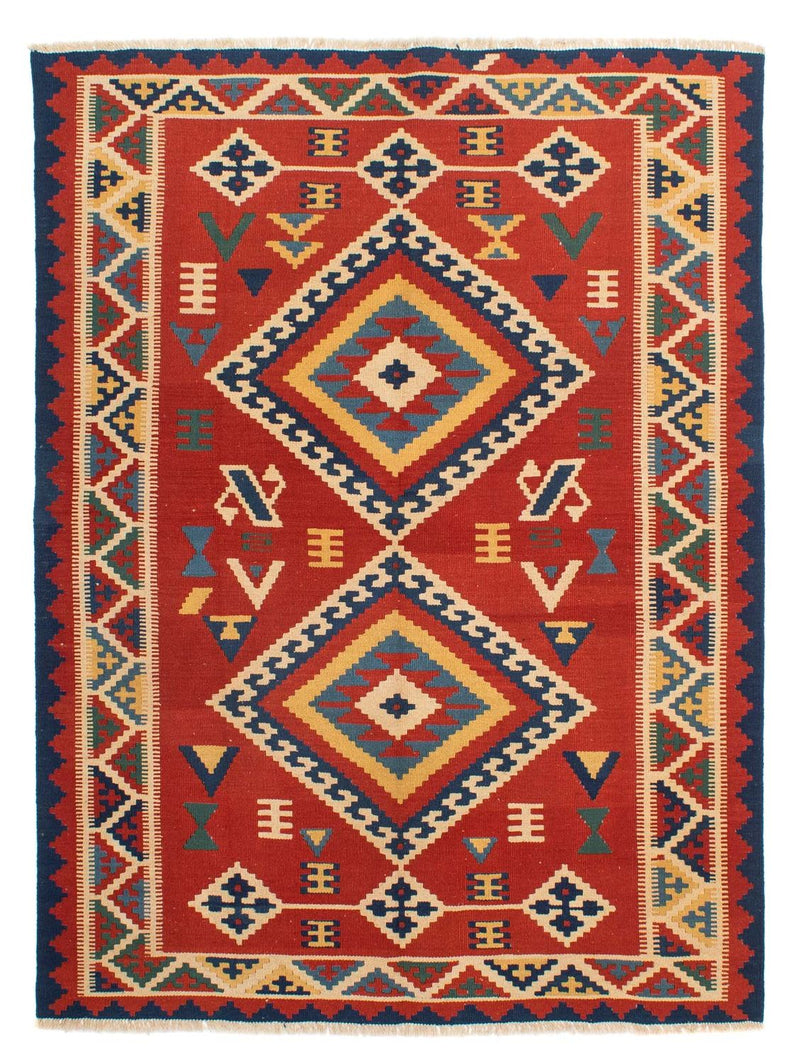 Kelim Teppich - Oriental 217 x 160 cm - dunkelrot