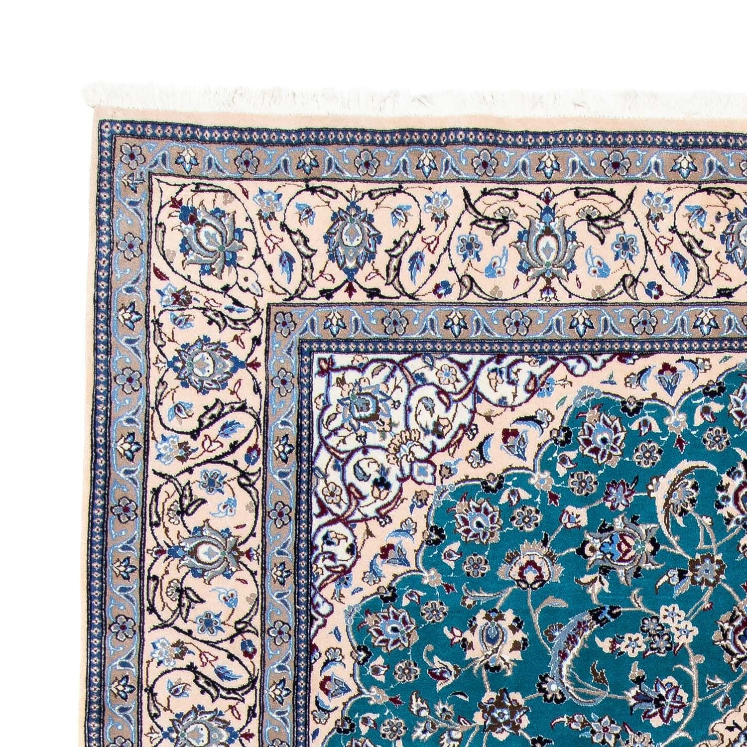 Perserteppich - Nain - Royal 305 x 201 cm - seeblau