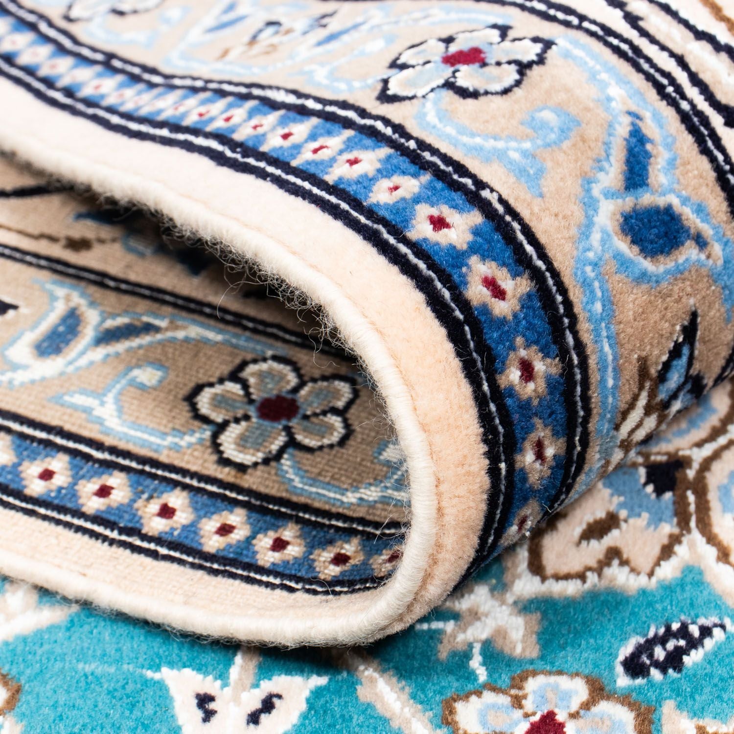 Perserteppich - Nain - Royal 305 x 201 cm - seeblau