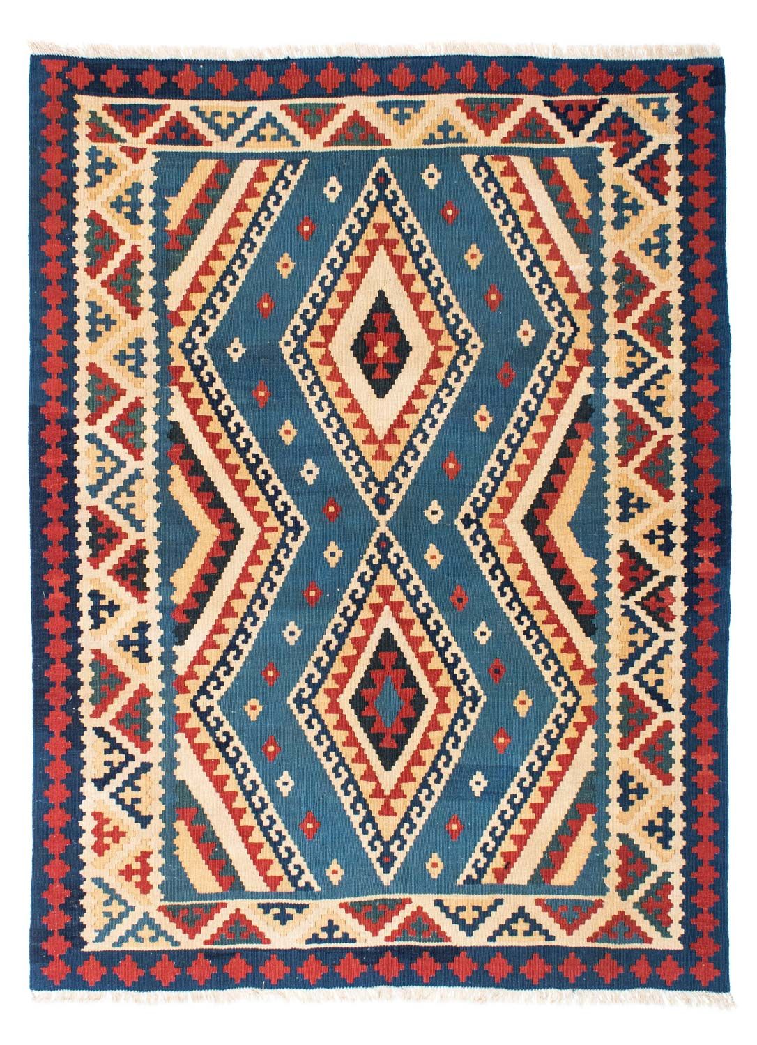 Kelim Teppich - Oriental 193 x 152 cm - blau