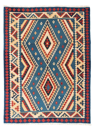 Kelim Teppich - Oriental 193 x 152 cm - blau