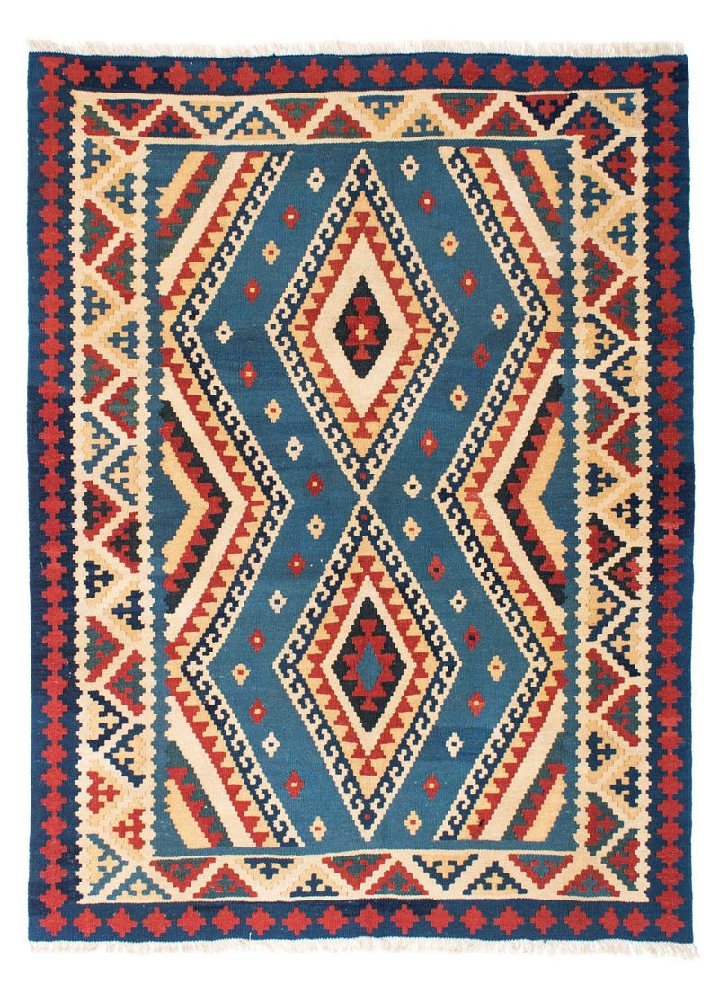 Kelim Teppich - Oriental 193 x 152 cm - blau
