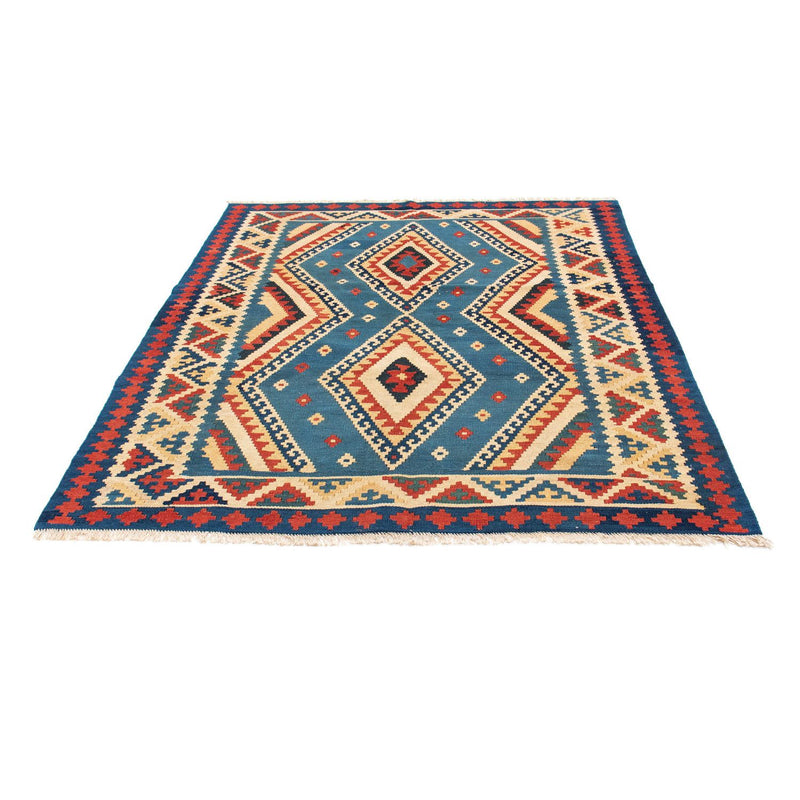 Kelim Teppich - Oriental 193 x 152 cm - blau