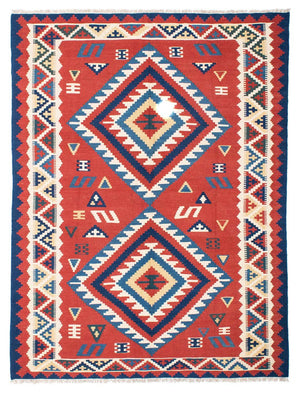 Kelim Teppich - Oriental 213 x 160 cm - rot
