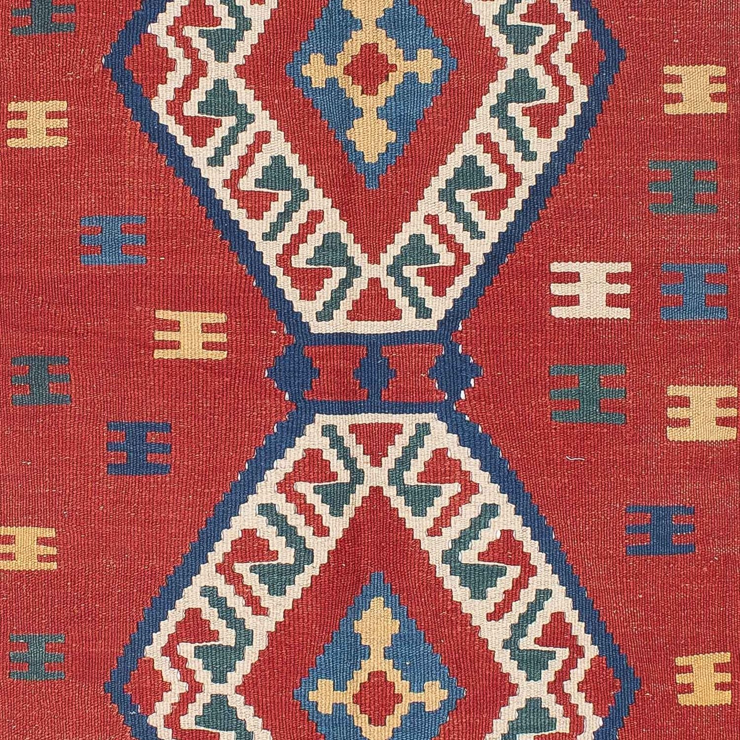 Kelim Teppich - Oriental 222 x 146 cm - dunkelrot