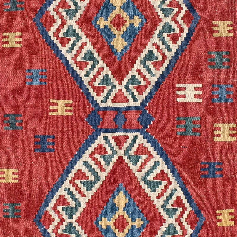 Kelim Teppich - Oriental 222 x 146 cm - dunkelrot