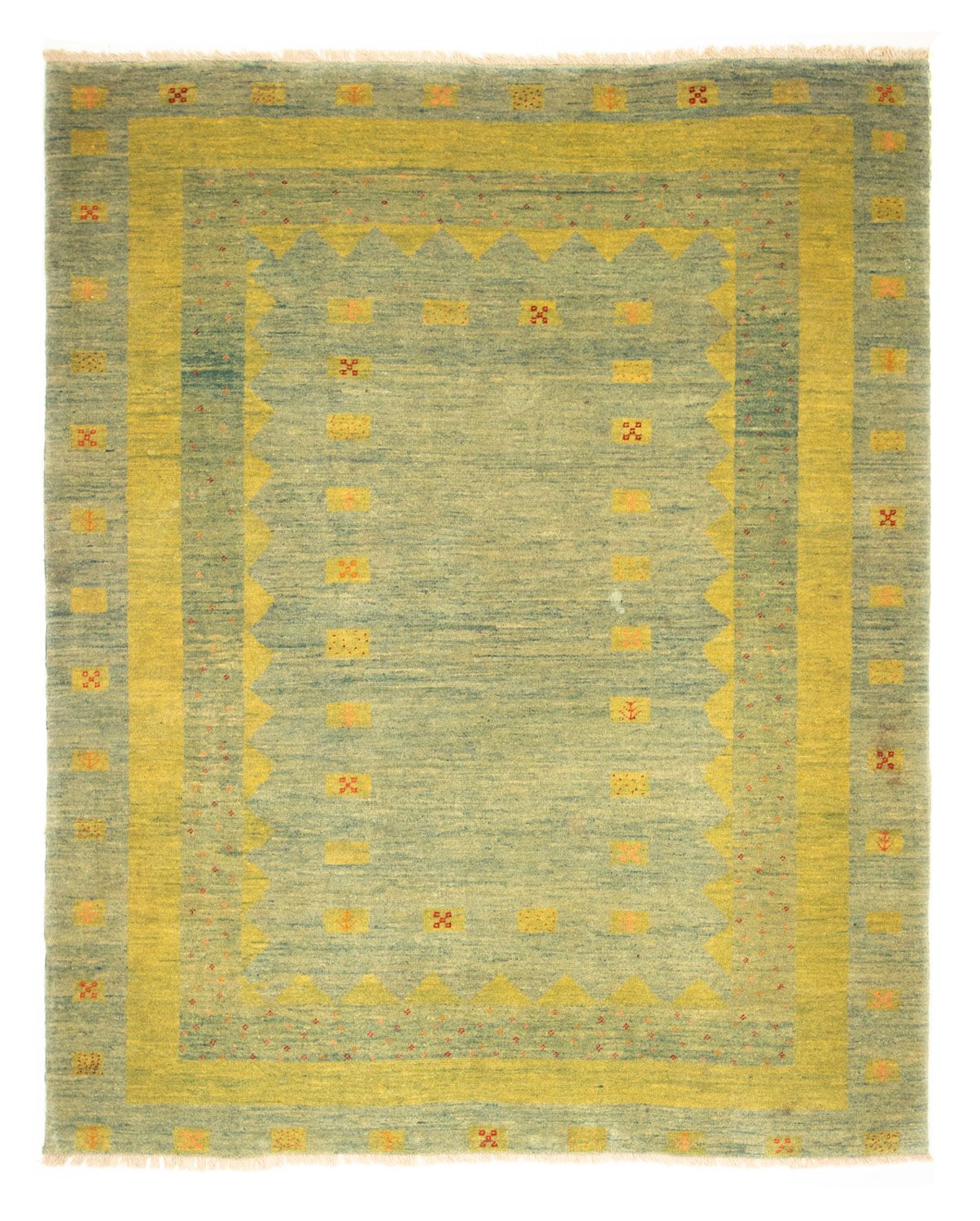 Gabbeh Teppich - Perser 218 x 175 cm - hellgrün